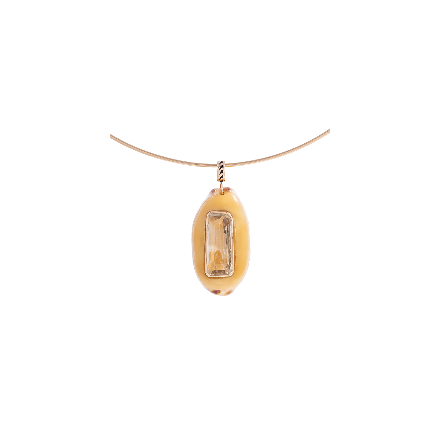 Dezso Cowry Shell Charm with Aquamarine