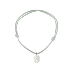Dezso Grande Pearl Charm on Grey Cord Necklace