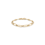 Lizzie Mandler Knife Edge Flat Link Bracelet with Pave Bridges