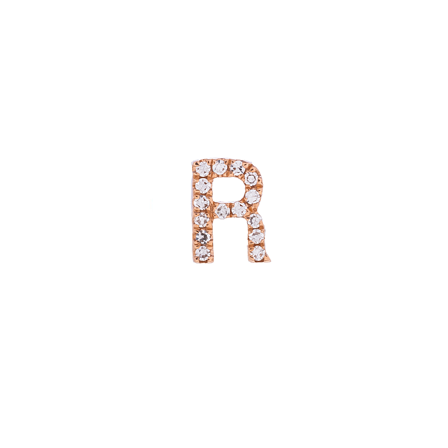 Kai Linz Diamond Initial 'R' Single Stud Earring