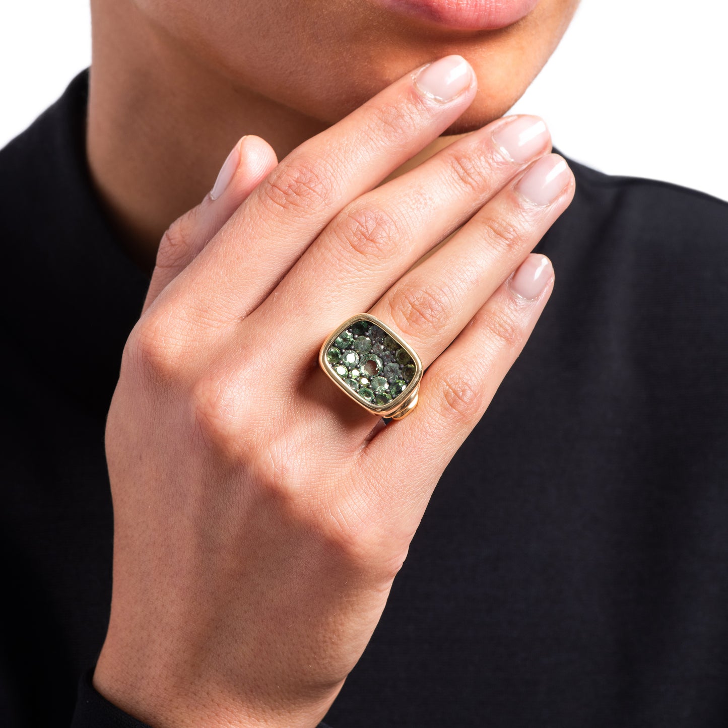 VRAM Chrona Green Sapphire Signet Ring