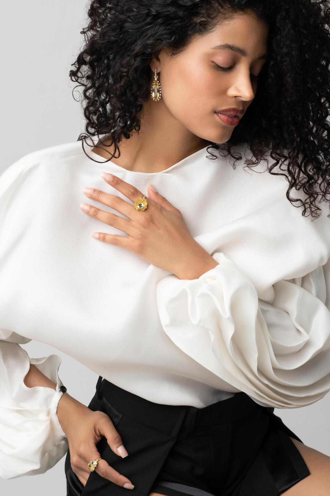 Irene Neuwirth 'Tropical Flower' One-of-a-Kind Carved Beryl Ring