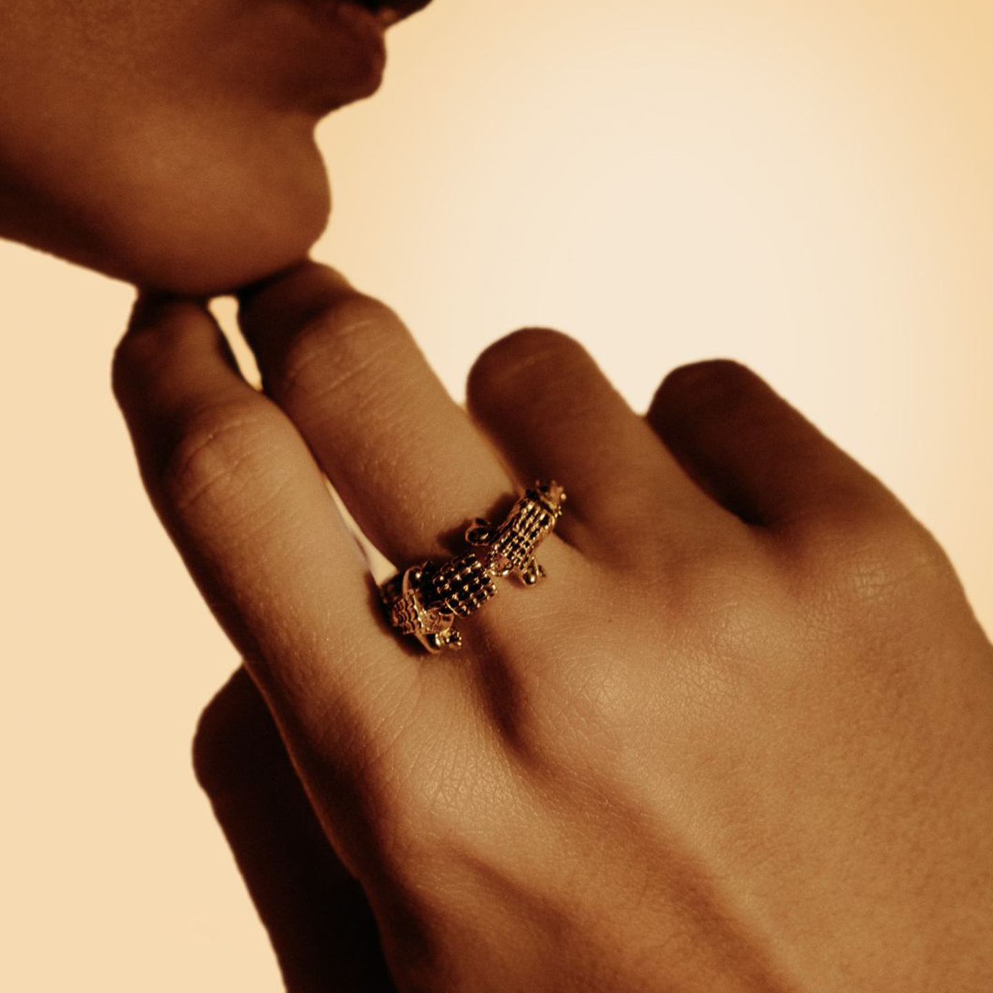 Bibi Van Der Velden Alligator Vertebrae Ring