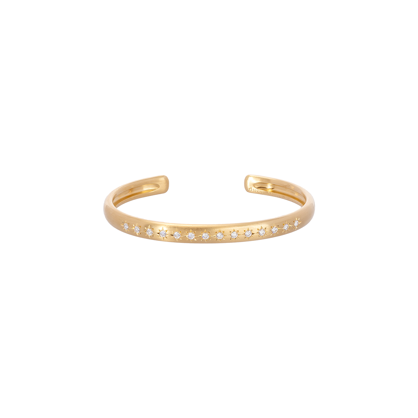 Caroline Ellen Rounded Cuff Bracelet with Star Set Diamonds