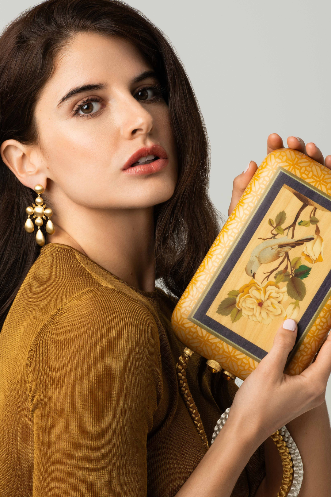 Silvia Furmanovich Marquetry Bird Handbag