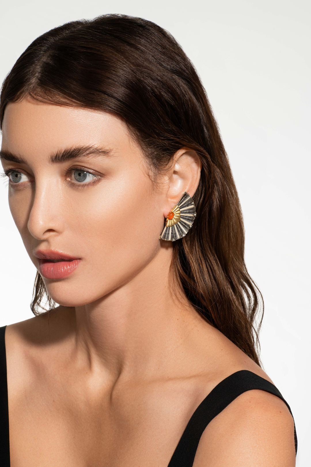 Silvia Furmanovich Fan Horse Mane Earrings with Carnelian