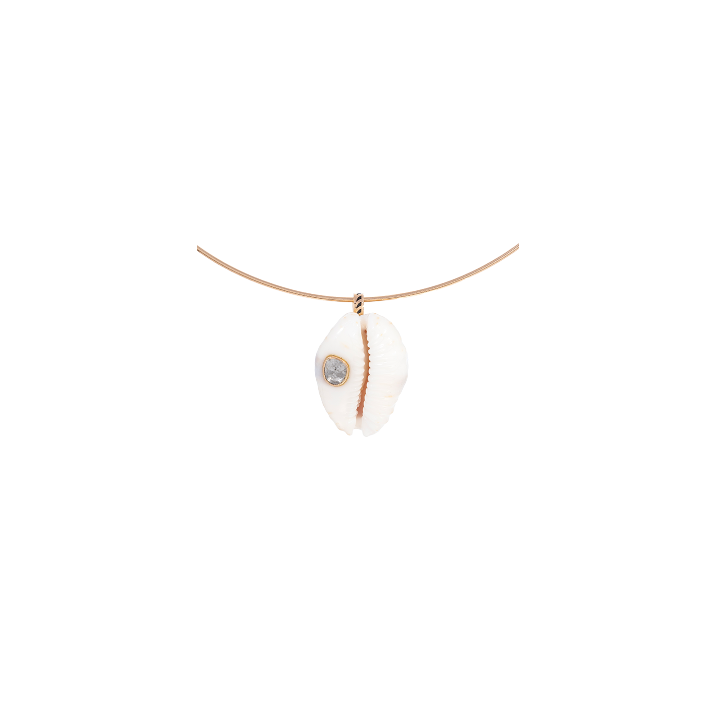 Dezso Petite Cowry Polki Shell Charm with Diamond