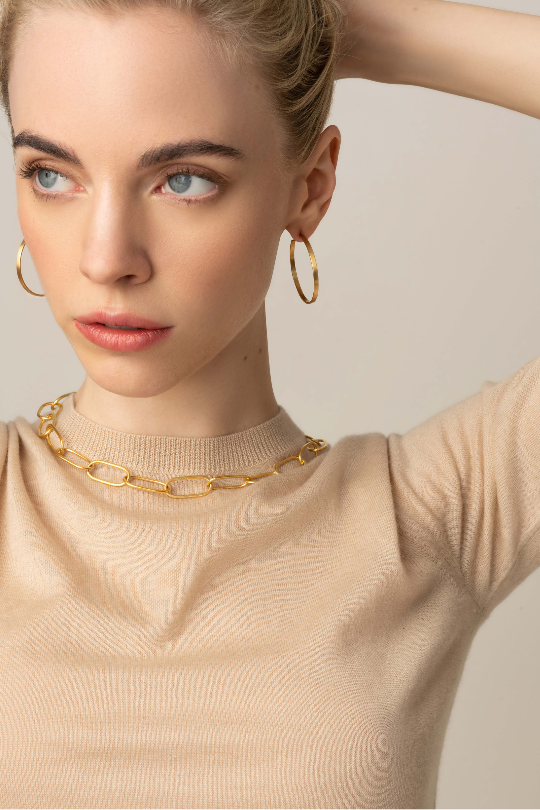 Caroline Ellen Flat Gold Hoops