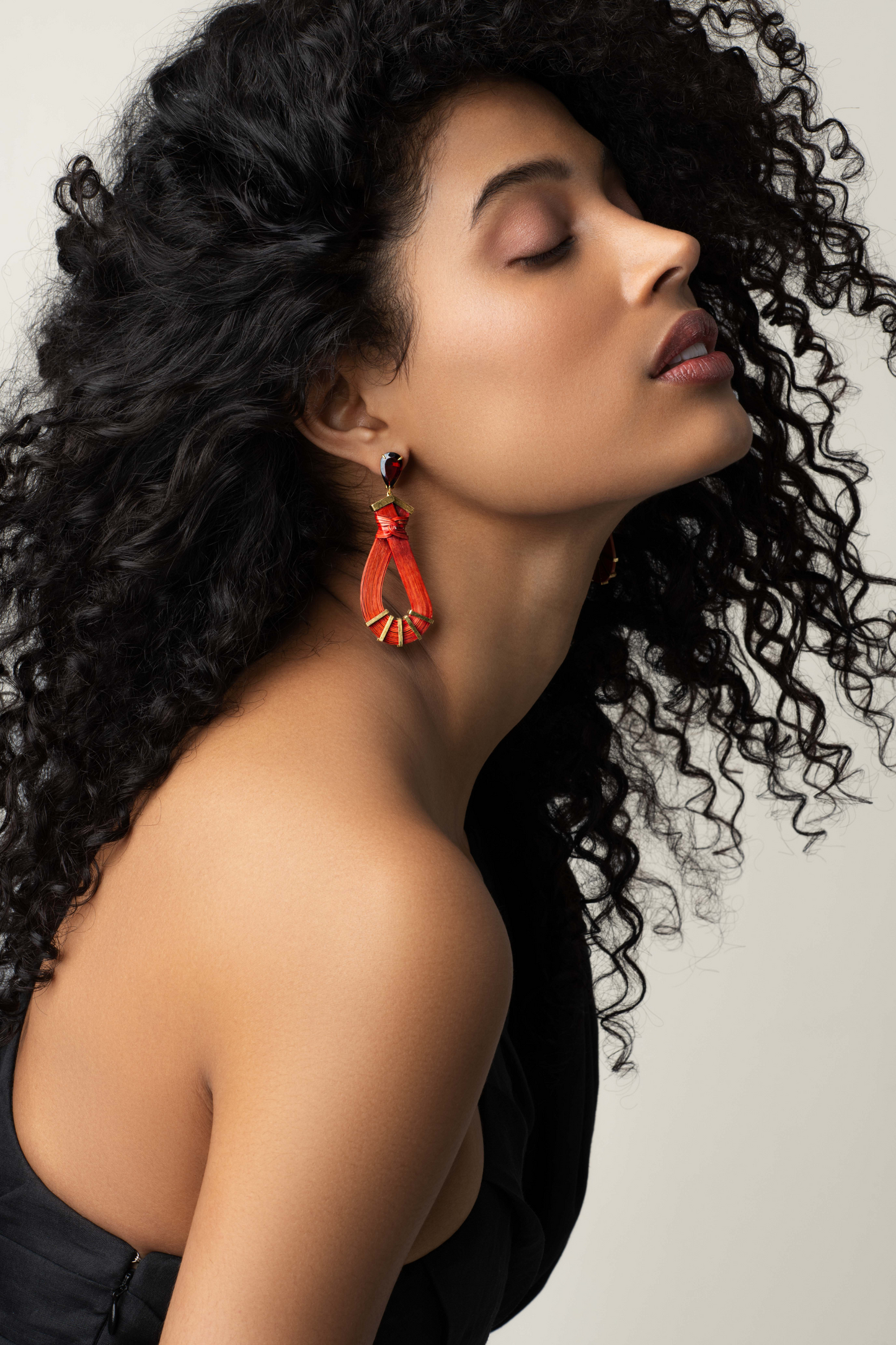 Silvia Furmanovich Bamboo Earrings with Ruby and Garnet