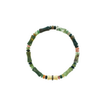 Luis Morais Sheath Bamboo Tube with Smokey Quartz on Indian Agate Beaded Bracelet