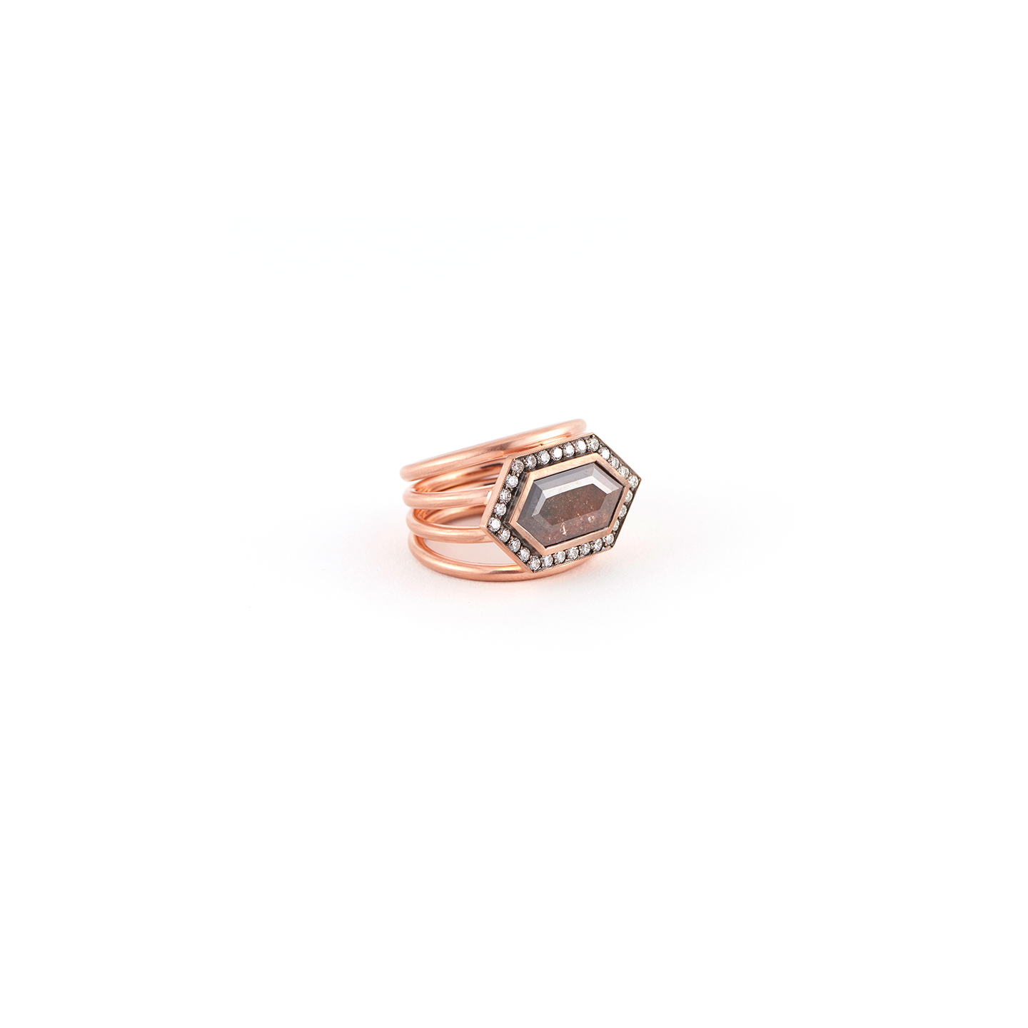 Sylva & Cie Hexagon Spiral Ring