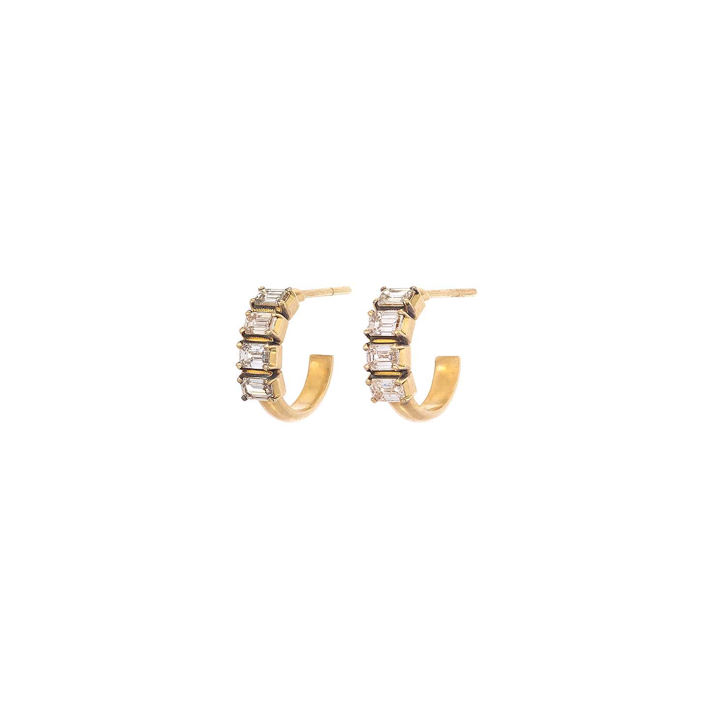 Sylva & Cie Champagne Diamond Hoops