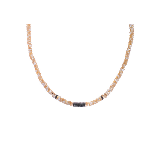 Dezso 5mm Classic Coco and Champagne Puka Necklace