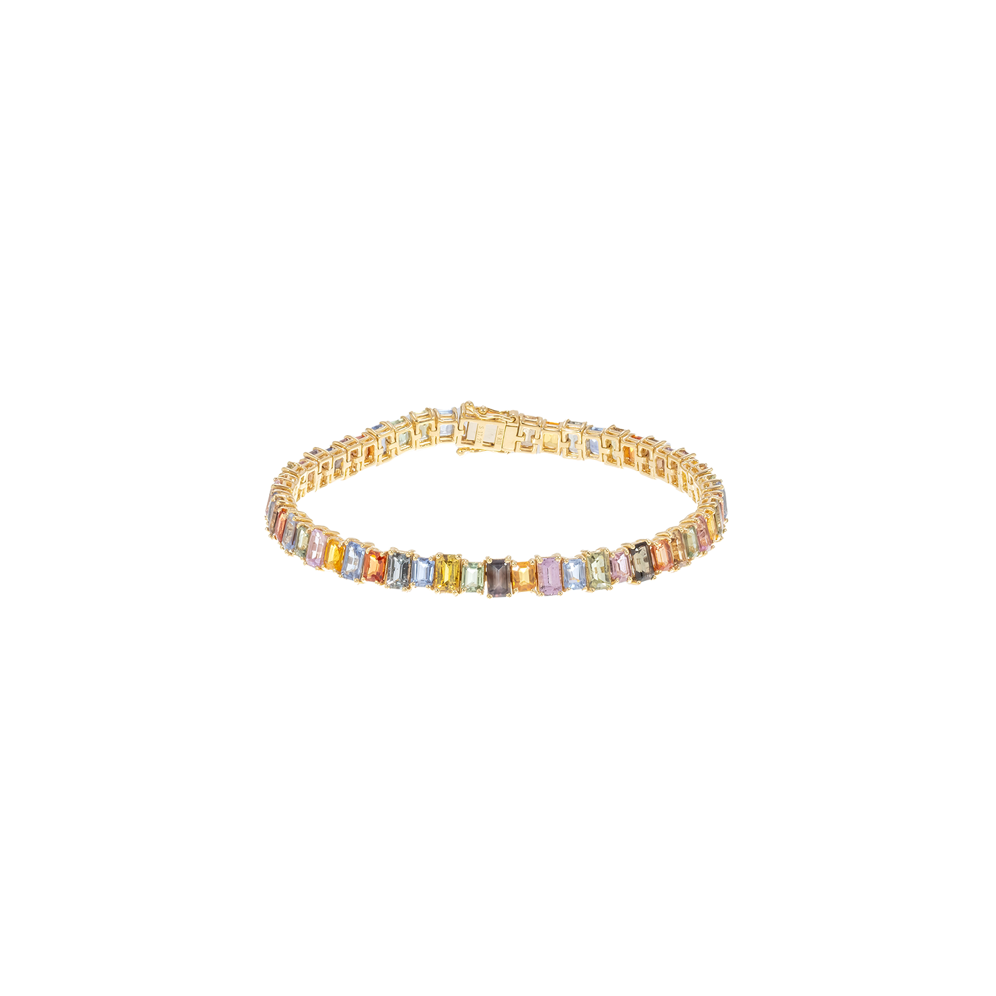 Kai Linz Emerald Cut Rainbow Sapphire Bracelet