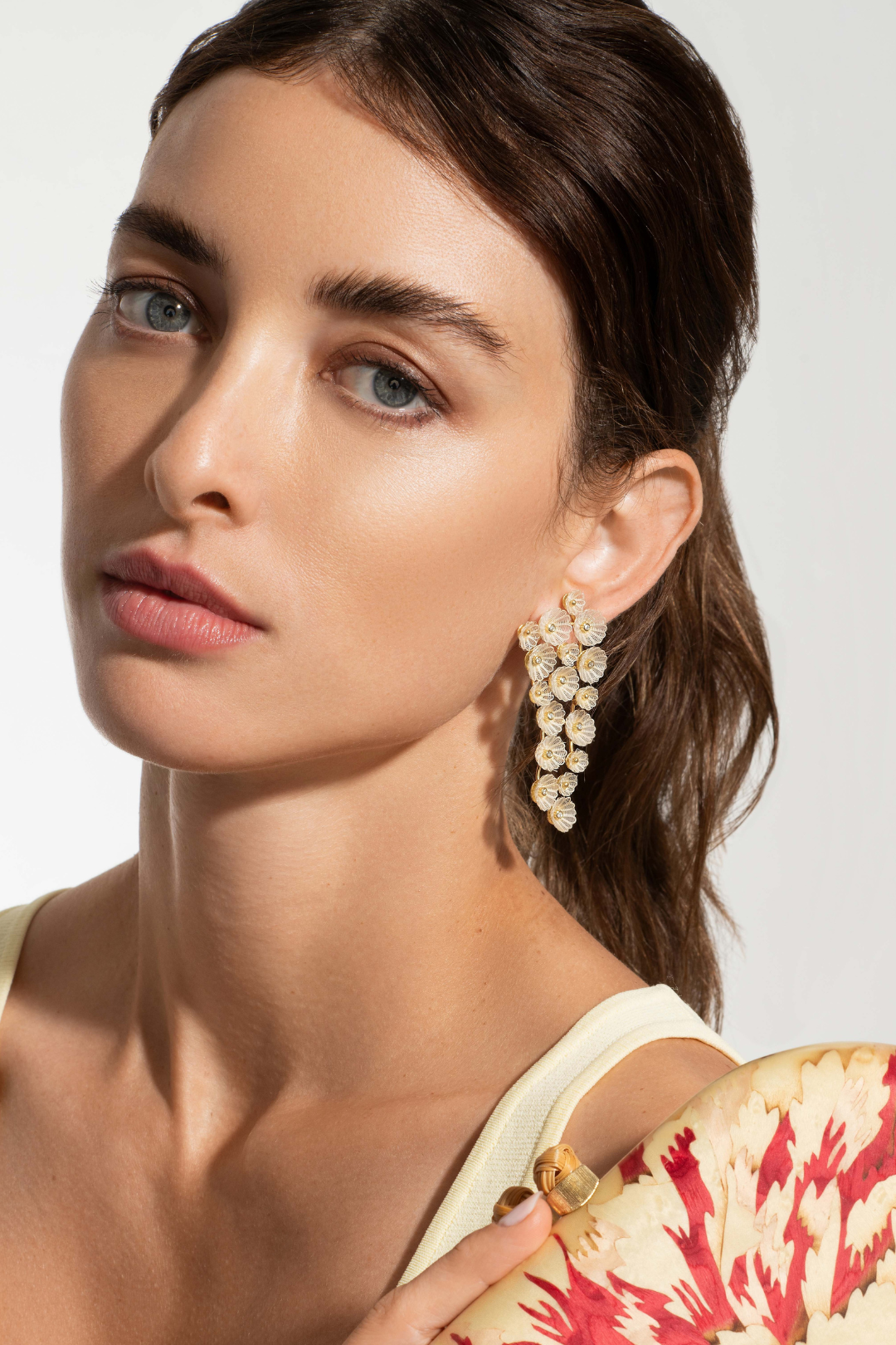 Silvia Furmanovich Horse Mane Flower Earrings with Diamond
