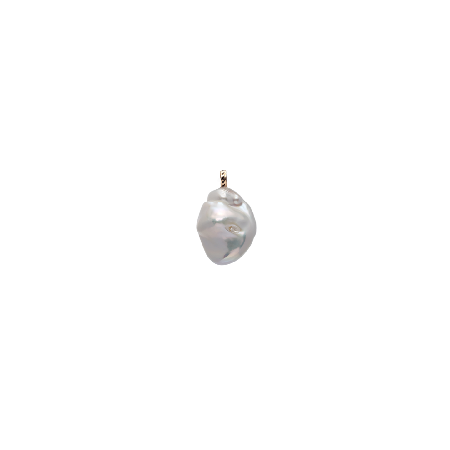 Dezso Grande Pearl Charm on Grey Cord Necklace