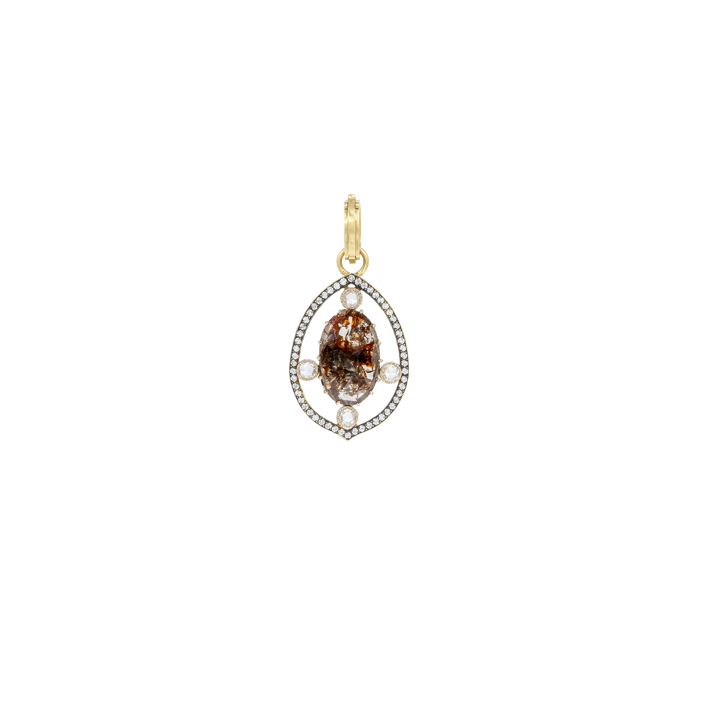 Sylva & Cie Rough Cut Oval Diamond Pendant