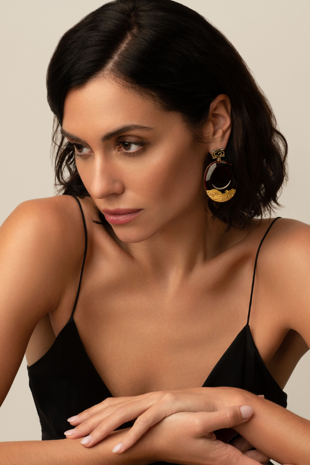 Silvia Furmanovich Black Lacquer Diamond Earrings