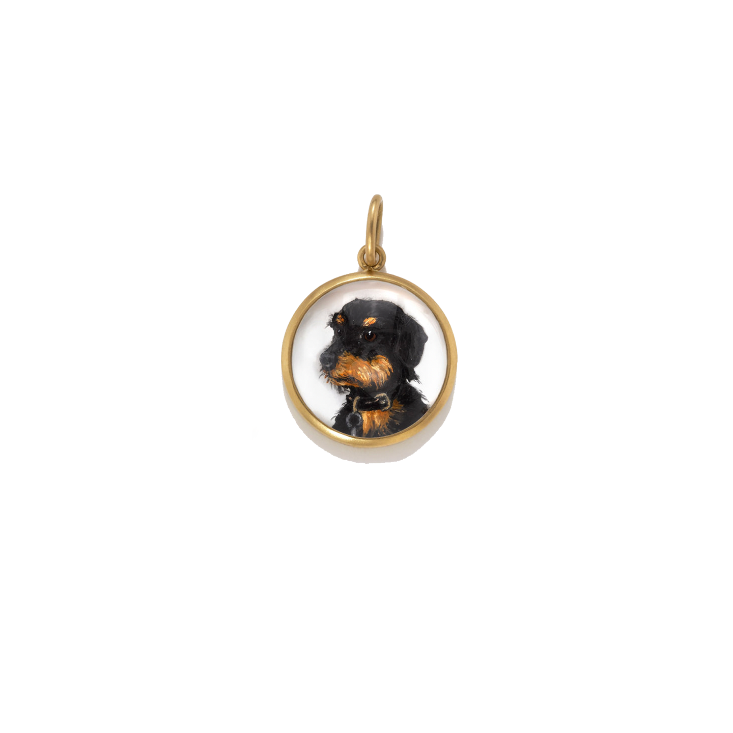 Irene Neuwirth Custom Pet Portrait Round Charm- Bezel Set Frame