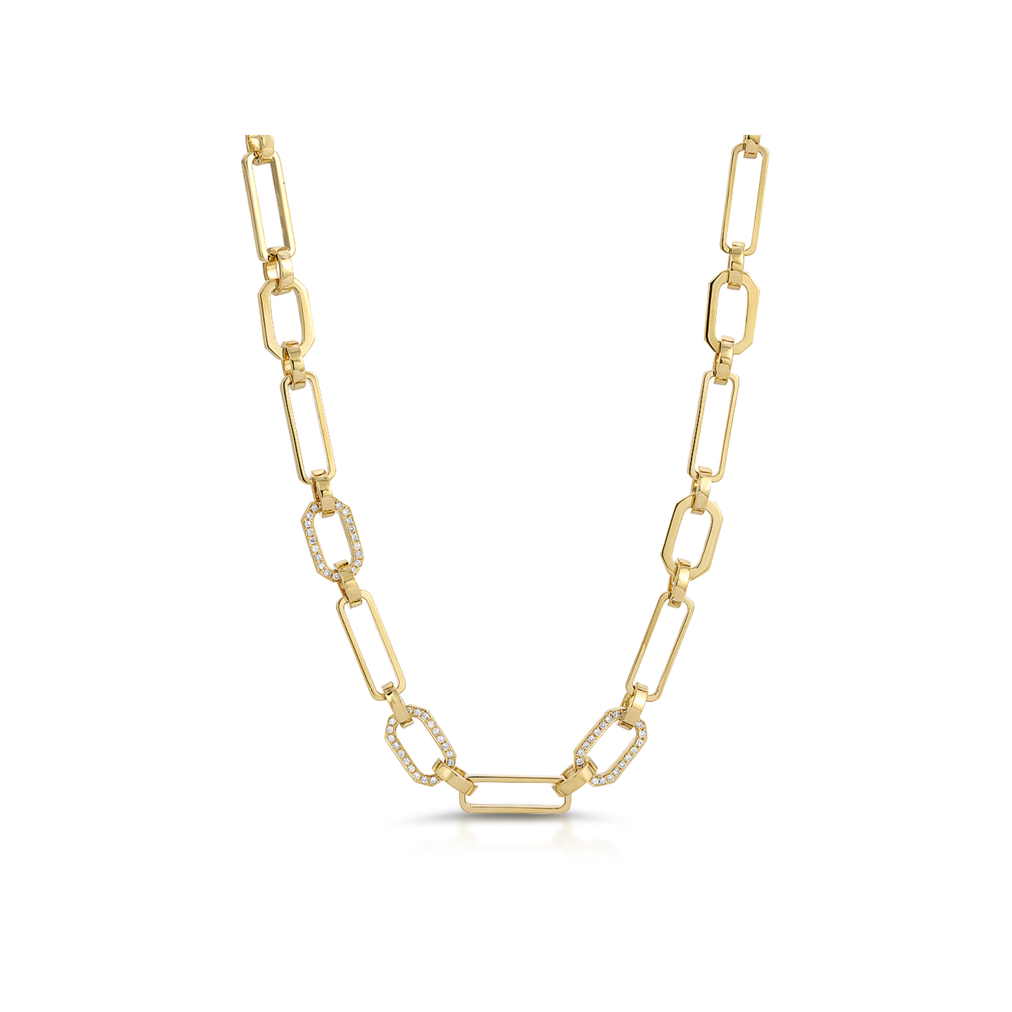 Nancy Newberg Mixed Link Necklace with Diamond Links