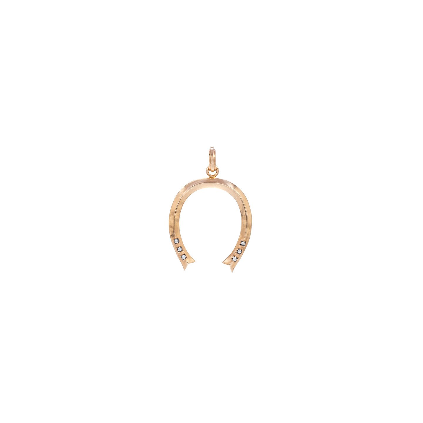 Sylva & Cie Rose Gold Horseshoe Pendant