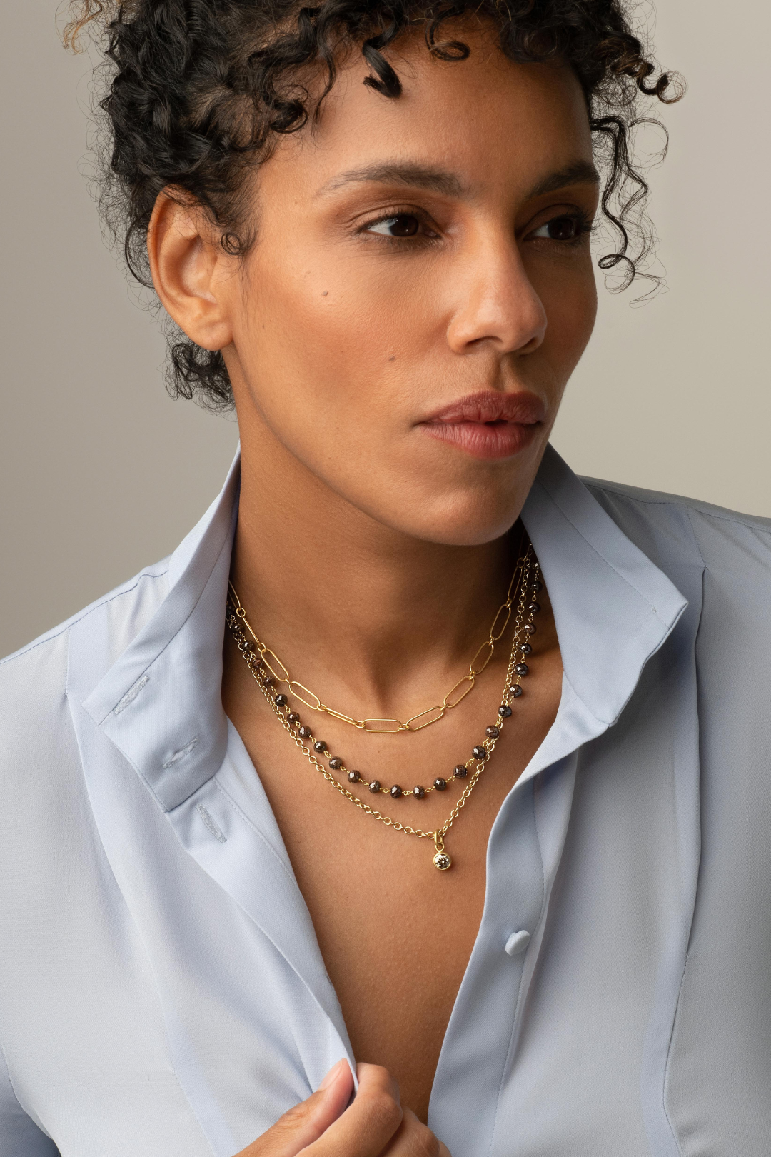 Caroline Ellen Black Diamond Necklace
