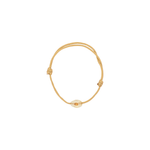 Dezso Classic Lemon Quartz Coquito Bead with Garnet on Tan Cord Necklace