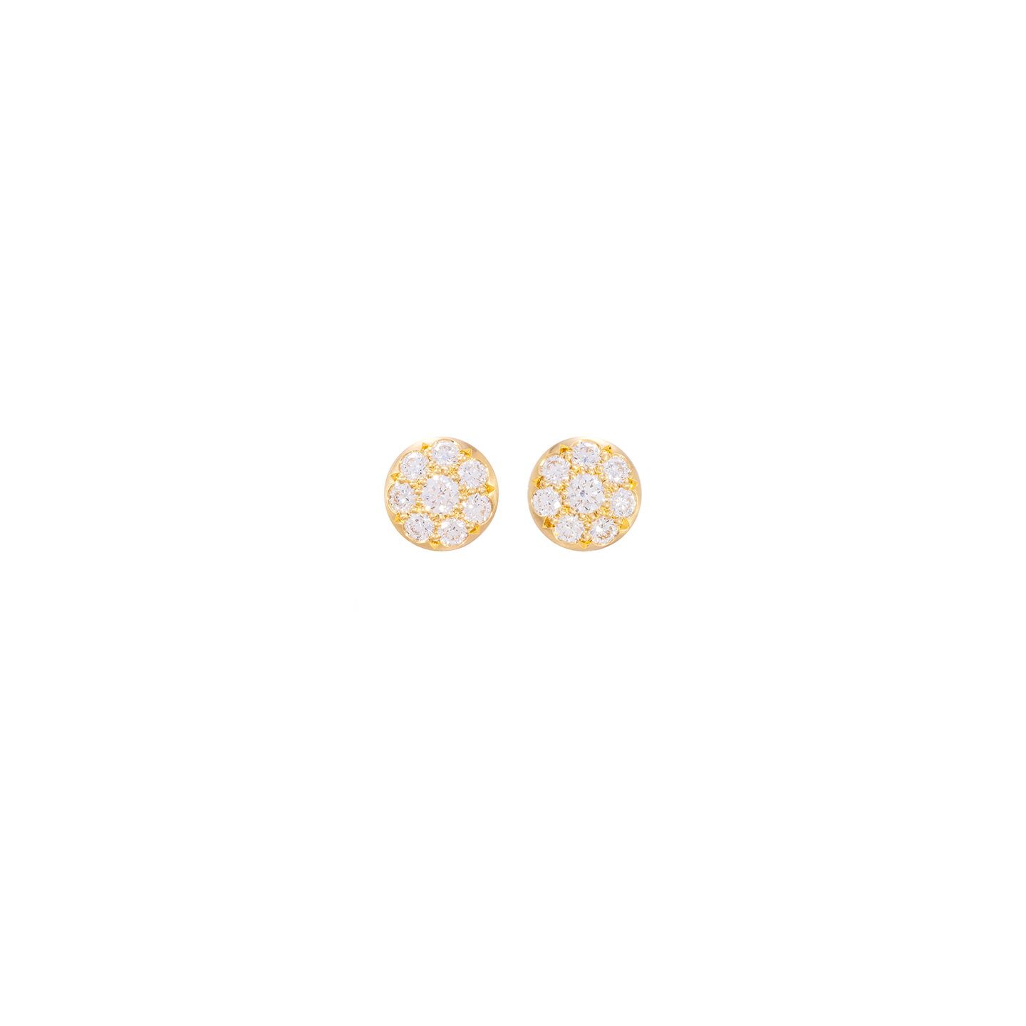 Caroline Ellen Large Pave Lentil Diamond Stud Earrings