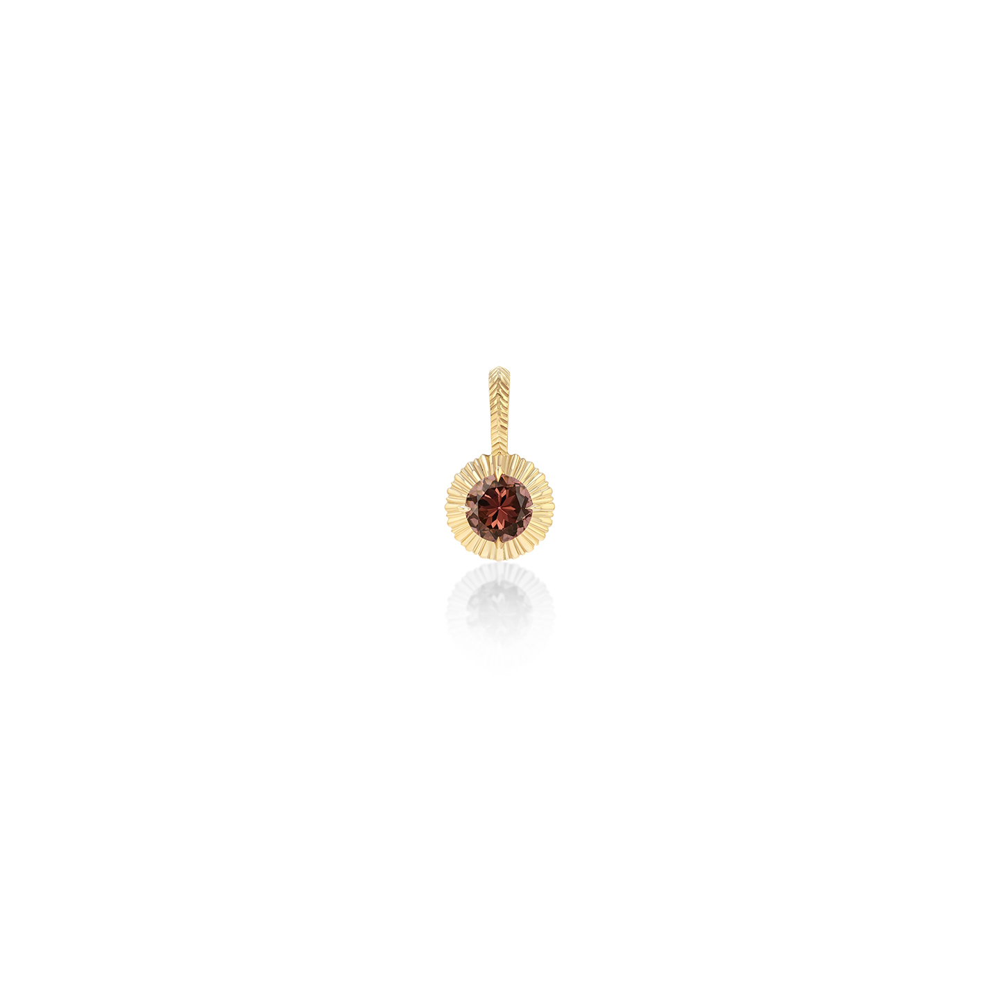 Lizzie Mandler Fluted Bezel Round Pink Tourmaline Charm
