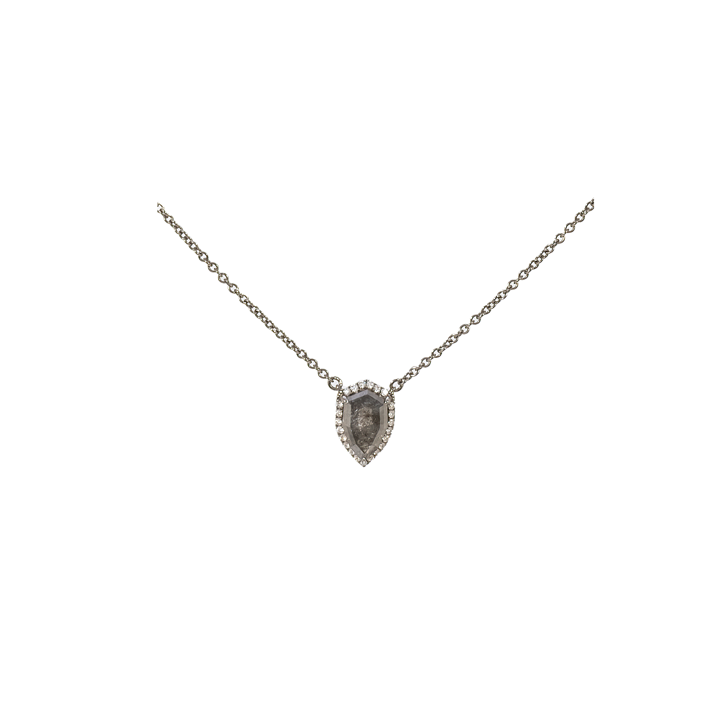 Eva Fehren Grey Diamond Armor Pendant with Pave Warrior Halo