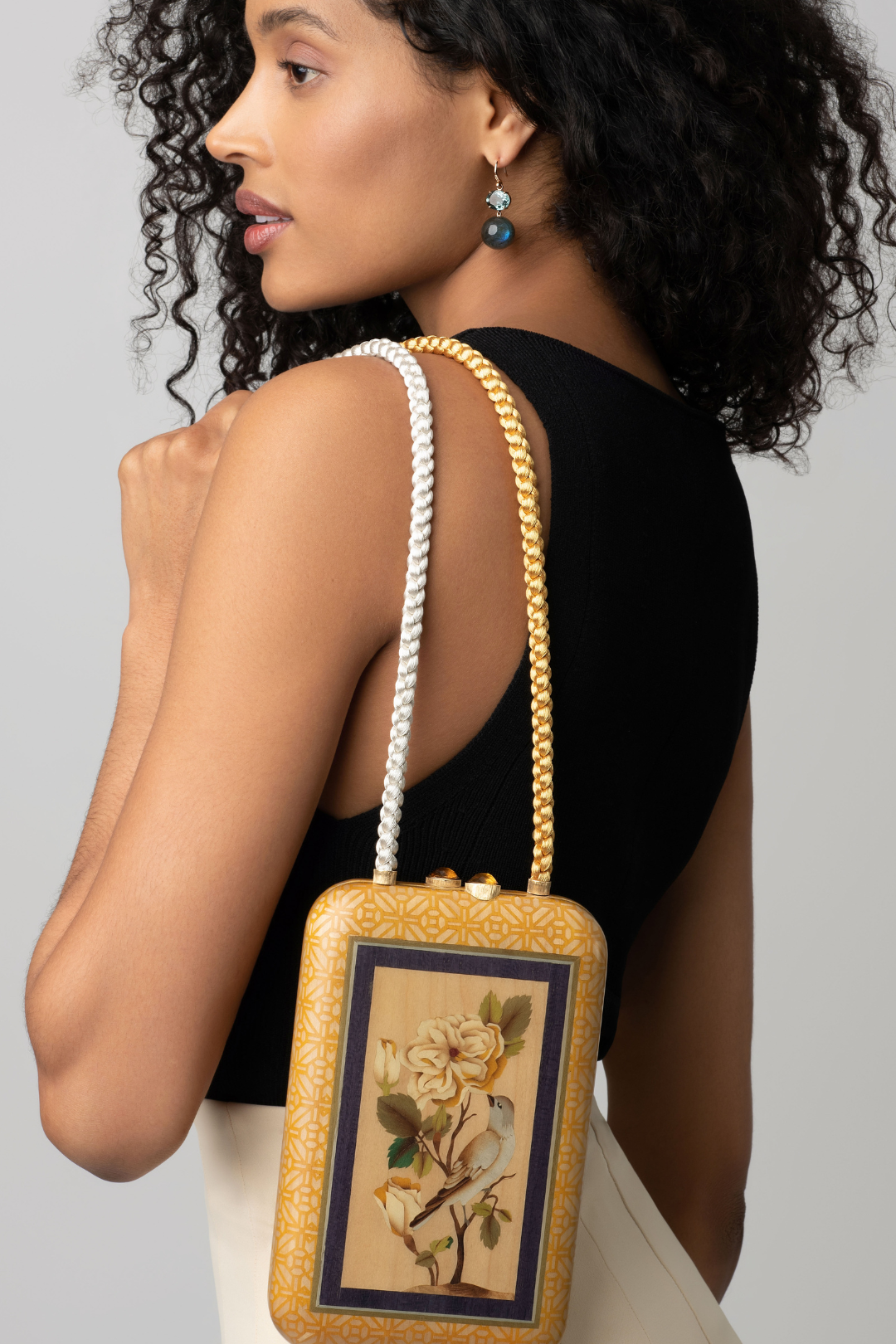 Silvia Furmanovich Marquetry Bird Handbag