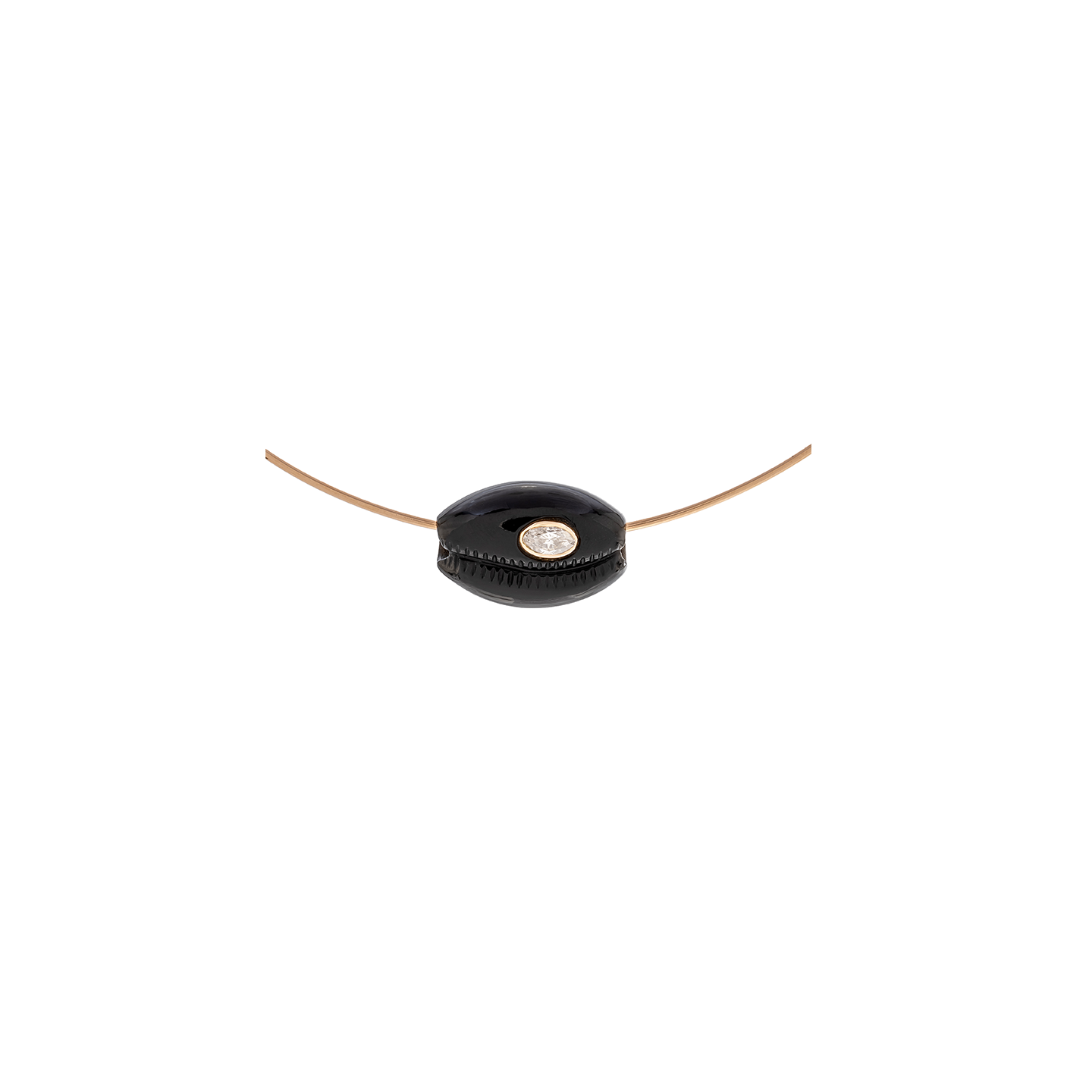 Dezso Carved Onyx Cowry Shell Charm with Beryl