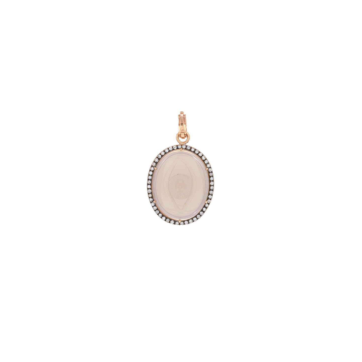 Sylva & Cie Hand Carved Agate Eye Pendant