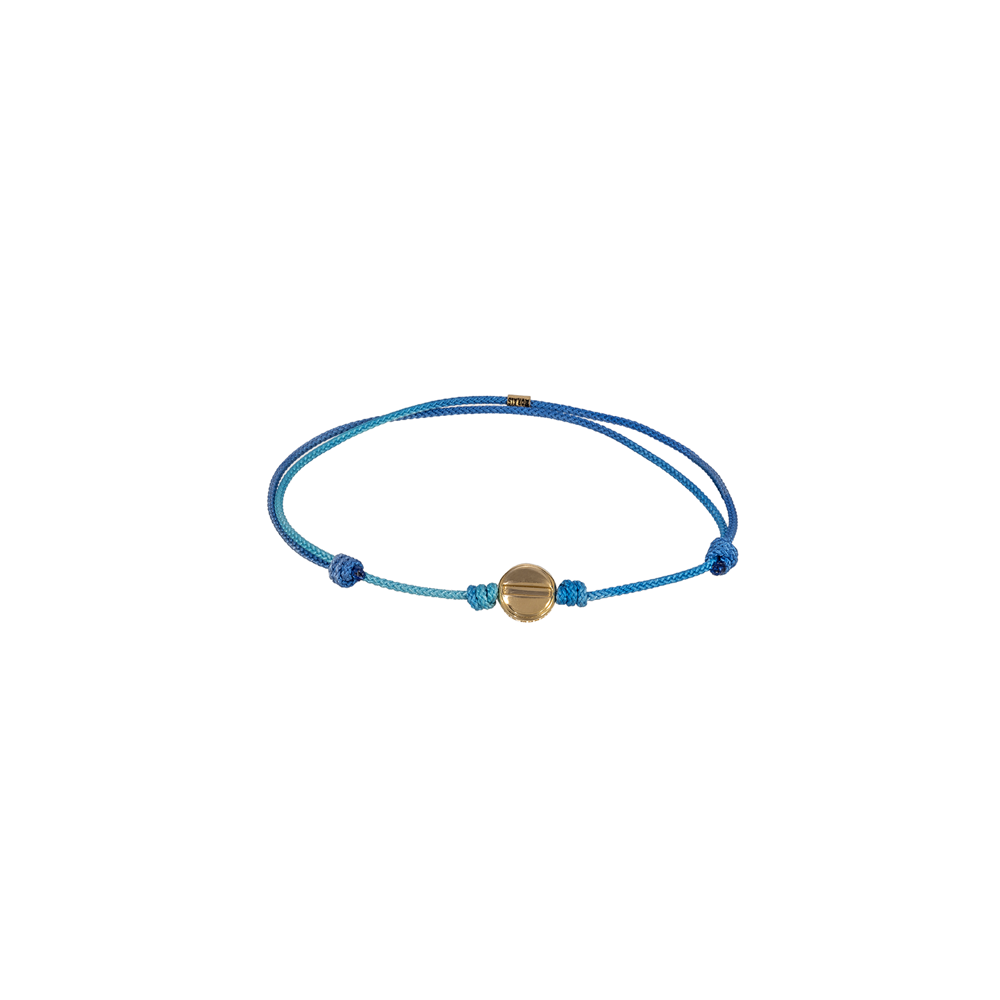 Luis Morais Small Flathead Screw Disk on Blue Ombre Cord Bracelet