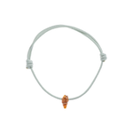 Dezso Coral Bead with Diamonds on Grey Cord Necklace