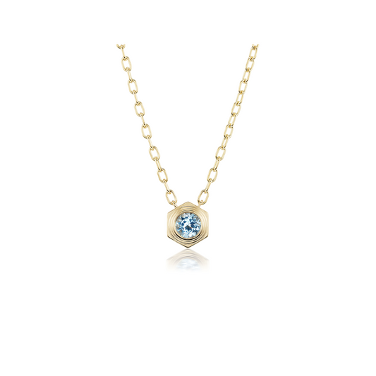 Harwell 'Hexed' Aquamarine Pendant Necklace