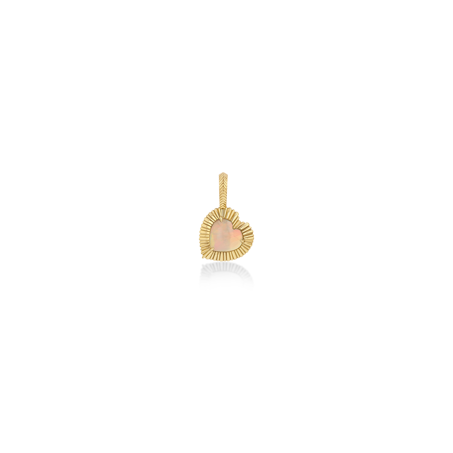 Lizzie Mandler Fluted Bezel Opal Heart Charm