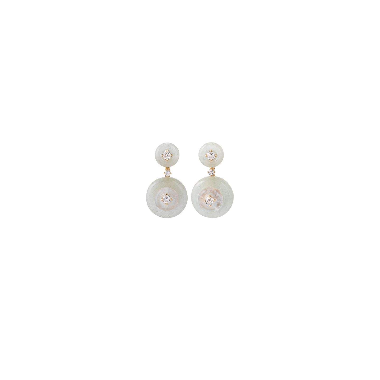 Fernando Jorge 'Surround' Signal Small Earrings with Milky Aquamarine
