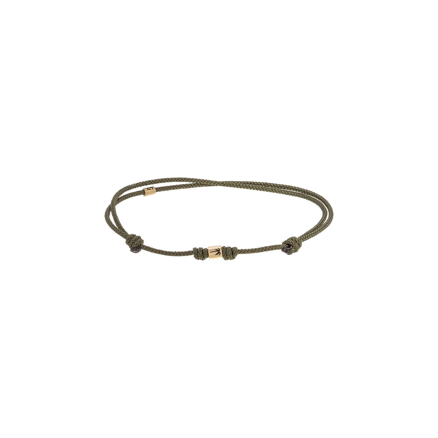 Luis Morais Short Roll Bead with Enamel Palm Tree on Cord Bracelet