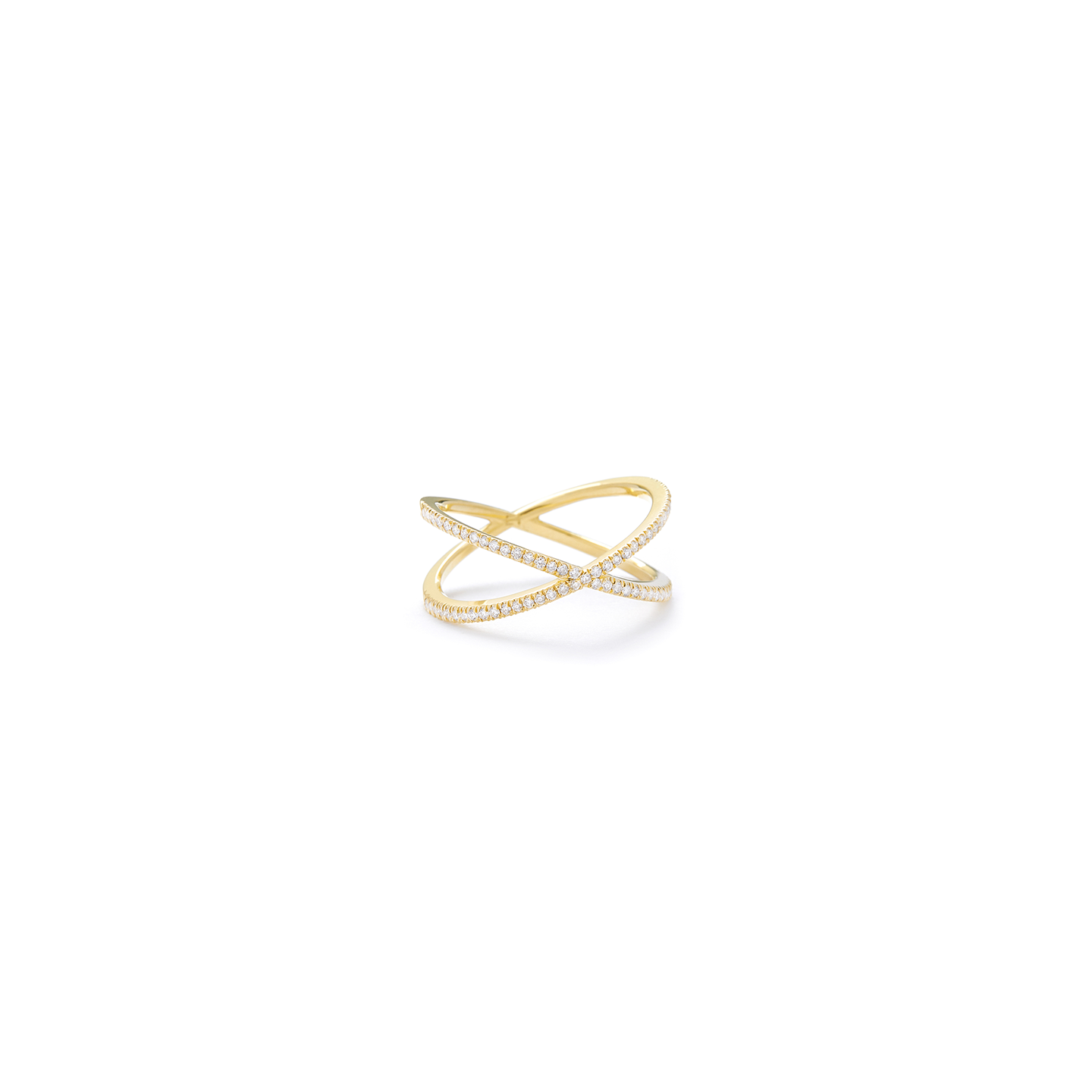 Eva Fehren Fine Shorty X Ring with White Diamonds