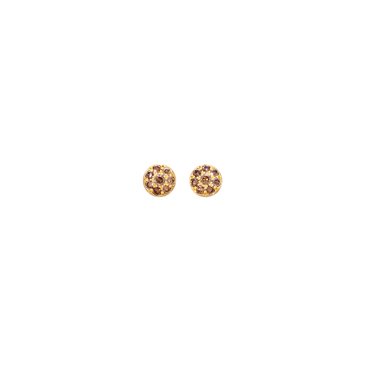 Caroline Ellen Large Pave Cognac Lentil Diamond Studs