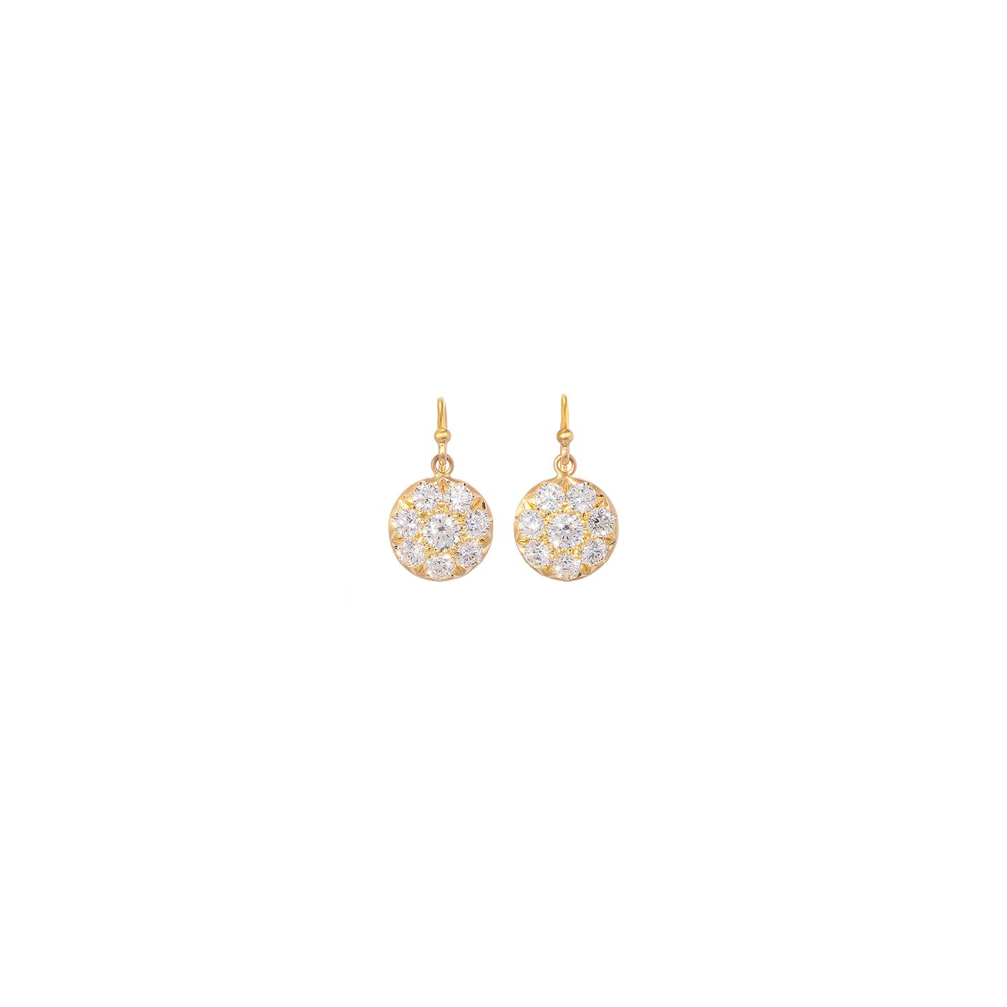 Caroline Ellen Pave Lentil Diamond Dangle Earrings