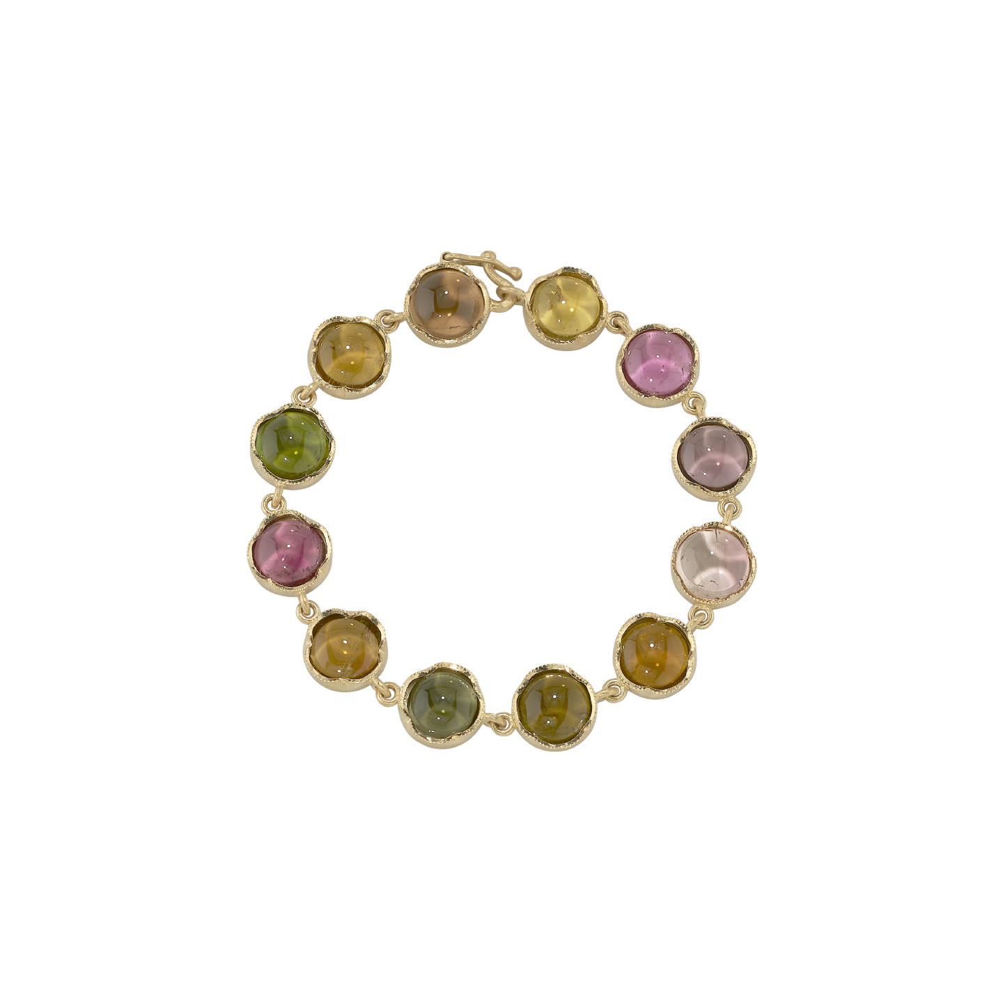 Irene Neuwirth Classic One-of-a-Kind 9mm Mixed Tourmaline Cabochon Bracelet