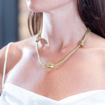 Dezso Classic Lemon Quartz Bead with Sillimanite on Tan Cord Necklace