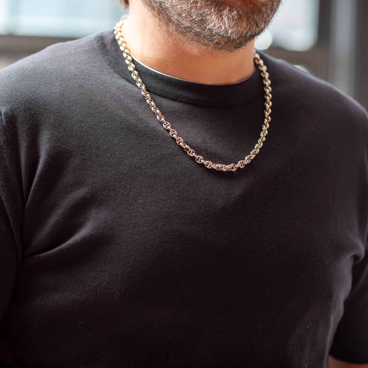 Hoorsenbuhs 5MM Open Link Necklace With Diamond Toggle