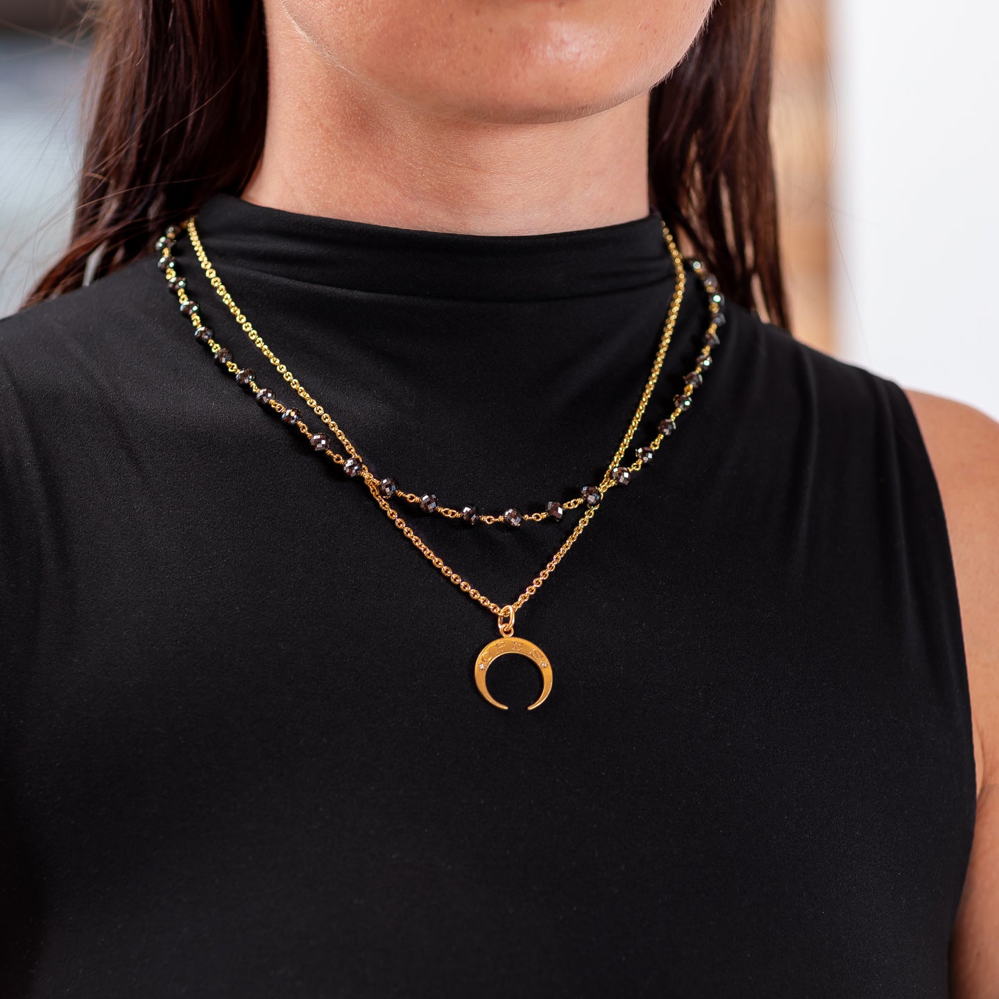 Caroline Ellen Black Diamond Necklace