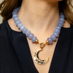 Harwell Godfrey Major Moon Crescent Mother-of-Pearl Inlay Pendant