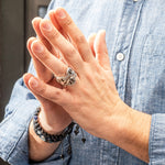 Hoorsenbuhs Sterling Quad Ring with Black Diamonds