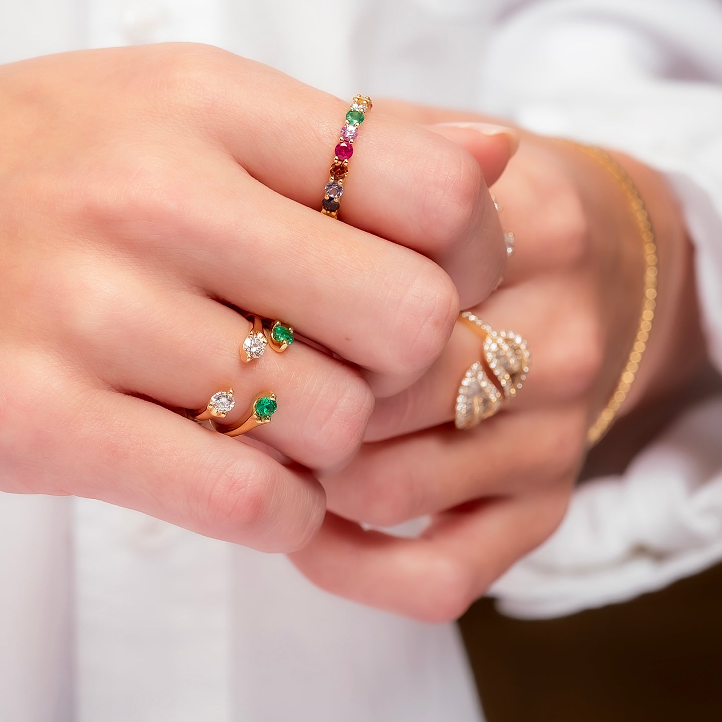 Anita Ko Multi Color Gemstone and Diamond Eternity Band