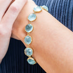 Irene Neuwirth 'Medium' Classic Link Aquamarine Bracelet